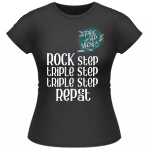 T-shirt ladies black text